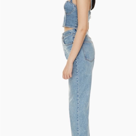 Never Worn Aritzia Denim Forum Joni High Rise Loose in Picture This Bleu Sz 26 - Picture 4 of 12